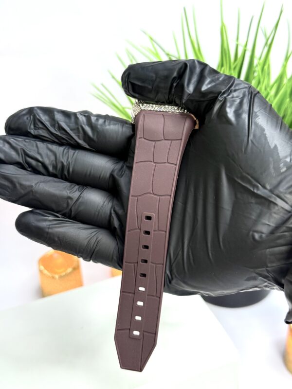 FM Brown Leather With Golden Diamond Watch