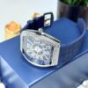 FM Blue Leather With White Diamond Watch