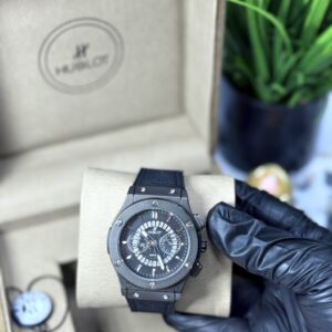 HUBLOT Black Dail With Date in Premium Leather Strap