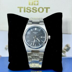 TISSOT PRX BLACK dial with SILVER chain