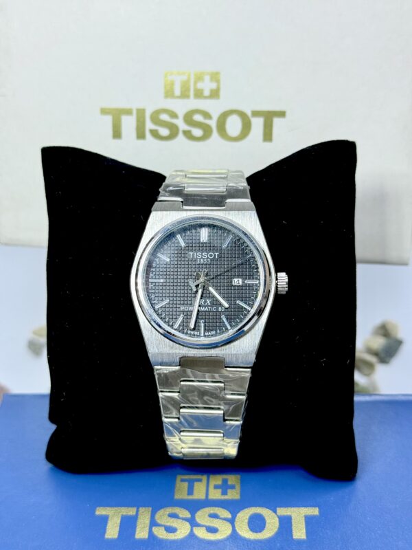 TISSOT PRX BLACK dial with SILVER chain
