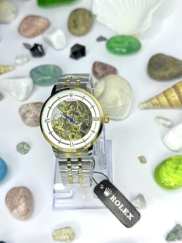 Rolex Fully Automatic truetone Golden Dial with White Skeleton