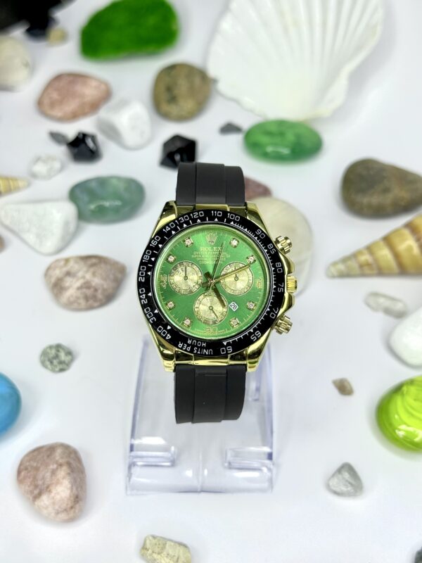 ROLEX Cosmograph Daytona Rotating Green Dial with Rubber Strap