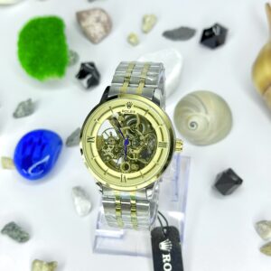 Rolex Fully Automatic truetone Golden Dial with Golden Skeleton