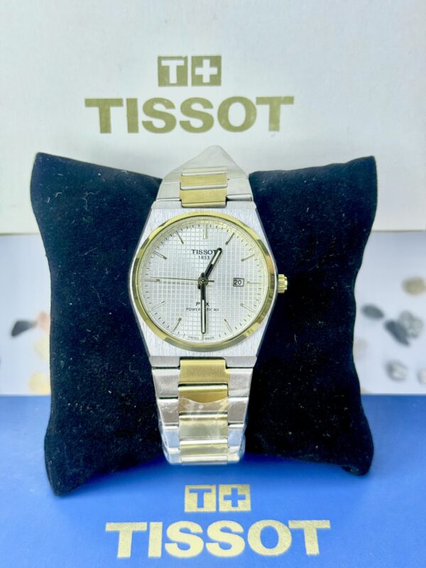 TISSOT PRX White dial truetone chain Golden and Silver